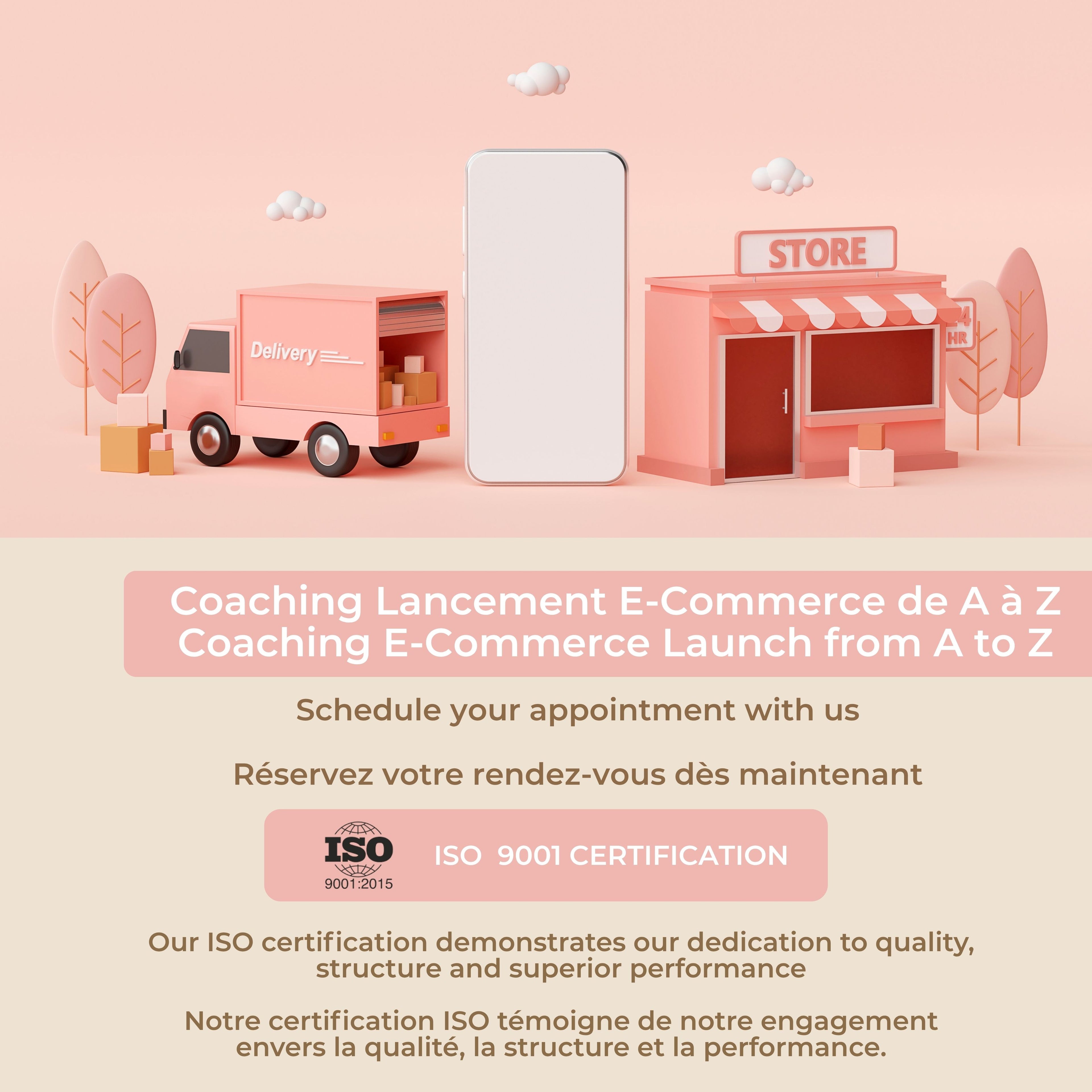 E-commerce launch coaching program from A to Z for beginners covering online store creation and digital strategy by CDigitalWorld
